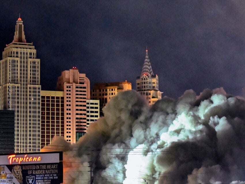 Watch: Las Vegas says goodbye to the Tropicana with a flashy casino implosion