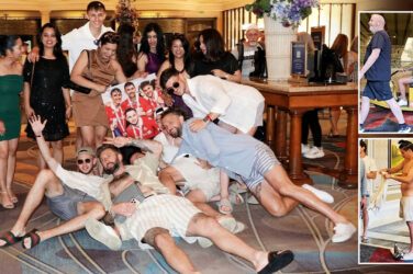 Wrexham stars celebrate in iconic Vegas casino and ‘hijack’ luggage cart after Hollywood owners splash £500k on party